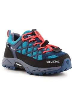 Buty trekkingowe Salewa Wildfire Wp Jr 64009-8641 czarne niebieskie ze sklepu ButyModne.pl w kategorii Buty sportowe dziecięce - zdjęcie 156141263