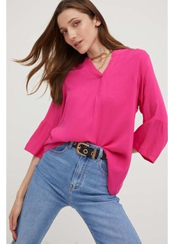 Answear Lab bluzka damska kolor różowy gładka ze sklepu ANSWEAR.com w kategorii Bluzki damskie - zdjęcie 156152090