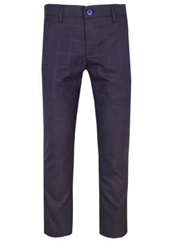 Spodnie Męskie, Chinosy z Elastanem - Fiolet w Kratę -RIGON SPRGNgy66fiolet ze sklepu JegoSzafa.pl w kategorii Spodnie męskie - zdjęcie 156158600