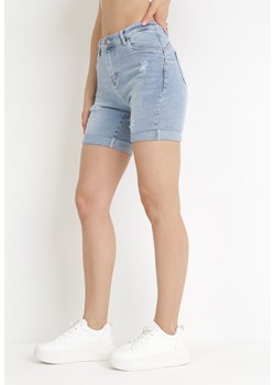 Niebieskie Szorty Jeansowe z Podwiniętymi Nogawkami Push Up Shadins ze sklepu Born2be Odzież w kategorii Szorty - zdjęcie 156187200