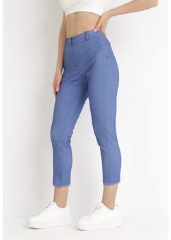 Niebieskie Spodnie Cygaretki Narcise ze sklepu Born2be Odzież w kategorii Spodnie damskie - zdjęcie 156187250