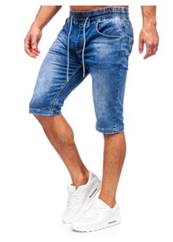 Granatowe jeansowe krótkie spodenki męskie Denley KR1505 ze sklepu Denley w kategorii Spodenki męskie - zdjęcie 156194060