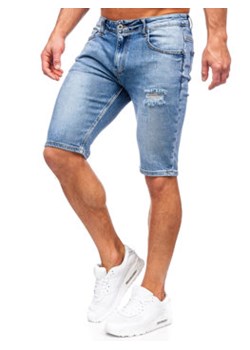 Niebieskie jeansowe krótkie spodenki męskie Denley KG3916 ze sklepu Denley w kategorii Spodenki męskie - zdjęcie 156194064