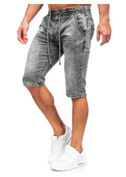 Czarne jeansowe krótkie spodenki męskie Denley KR1539 ze sklepu Denley w kategorii Spodenki męskie - zdjęcie 156194073