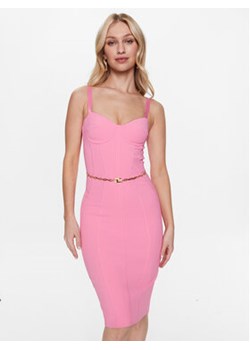 Elisabetta Franchi Sukienka koktajlowa AB-410-32E2-V400 Różowy Slim Fit ze sklepu MODIVO w kategorii Sukienki - zdjęcie 156206580