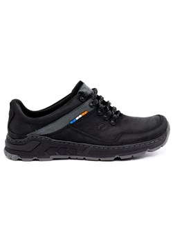 Olivier Męskie buty trekkingowe skórzane 292GT czarne ze sklepu ButyModne.pl w kategorii Buty trekkingowe męskie - zdjęcie 156210900