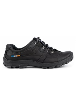 Olivier Skórzane buty trekkingowe męskie 213GT czarne ze sklepu ButyModne.pl w kategorii Buty trekkingowe męskie - zdjęcie 156211213