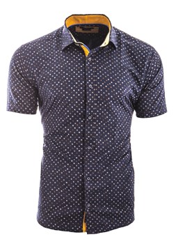 Koszula męska z krótkim rękawem RS050 - granat ze sklepu Risardi w kategorii Koszule męskie - zdjęcie 156228860