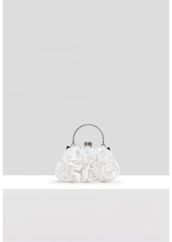 Biała satynowa torebka z motywem róży ze sklepu Molton w kategorii Kopertówki - zdjęcie 156239994