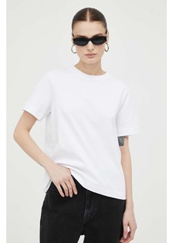 Samsoe Samsoe t-shirt bawełniany CAMINO kolor biały F00012400 ze sklepu ANSWEAR.com w kategorii Bluzki damskie - zdjęcie 156240103