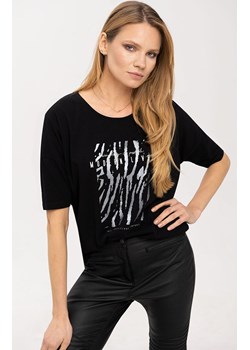 Bawełniany t-shirt o luźnym kroju w kolorze czarnym T-Wild, Kolor czarny, Rozmiar XS, Volcano ze sklepu Primodo w kategorii Bluzki damskie - zdjęcie 156243070