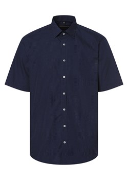 Finshley & Harding Koszula męska łatwa w prasowaniu Mężczyźni Modern Fit Bawełna granatowy w kropki kołnierzyk kent ze sklepu vangraaf w kategorii Koszule męskie - zdjęcie 156258291