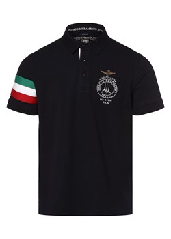 Aeronautica Męska koszulka polo Mężczyźni Bawełna granatowy jednolity ze sklepu vangraaf w kategorii T-shirty męskie - zdjęcie 156258354