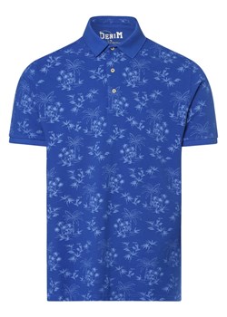 DENIM by Nils Sundström Męska koszulka polo Mężczyźni Bawełna błękit królewski wzorzysty ze sklepu vangraaf w kategorii T-shirty męskie - zdjęcie 156258481