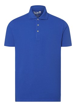 DENIM by Nils Sundström Męska koszulka polo Mężczyźni Bawełna błękit królewski jednolity ze sklepu vangraaf w kategorii T-shirty męskie - zdjęcie 156258483