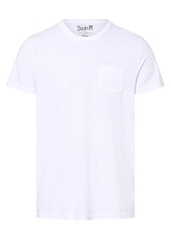 DENIM by Nils Sundström T-shirt męski Mężczyźni Bawełna biały wypukły wzór tkaniny ze sklepu vangraaf w kategorii T-shirty męskie - zdjęcie 156258504