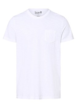DENIM by Nils Sundström T-shirt męski Mężczyźni Bawełna biały wypukły wzór tkaniny ze sklepu vangraaf w kategorii T-shirty męskie - zdjęcie 156258504