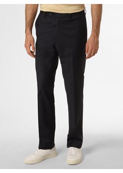 Daniel Hechter Męskie spodnie od garnituru modułowego Mężczyźni Regular Fit wełna ze strzyży granatowy jednolity ze sklepu vangraaf w kategorii Spodnie męskie - zdjęcie 156259240