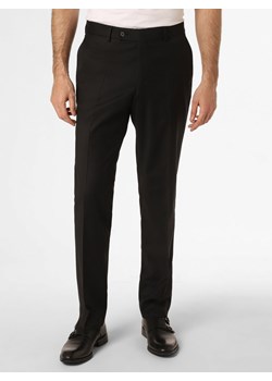 Daniel Hechter Męskie spodnie od garnituru modułowego Mężczyźni Regular Fit wełna ze strzyży czarny jednolity ze sklepu vangraaf w kategorii Spodnie męskie - zdjęcie 156259241