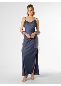 Unique Damska sukienka wieczorowa z etolą Kobiety Satyna indygo jednolity ze sklepu vangraaf w kategorii Sukienki - zdjęcie 156259252