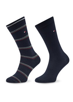 Tommy Hilfiger Zestaw 2 par wysokich skarpet damskich 701222645 Granatowy ze sklepu MODIVO w kategorii Skarpetki damskie - zdjęcie 156261071
