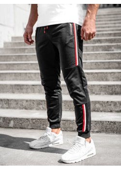 Czarne spodnie męskie joggery dresowe Denley K10336A ze sklepu Denley w kategorii Spodnie męskie - zdjęcie 156261421