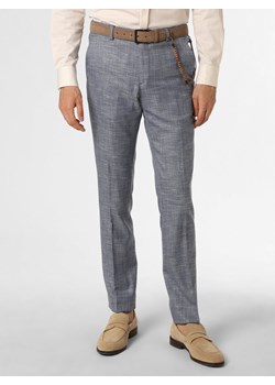 Finshley & Harding Męskie spodnie od garnituru modułowego Mężczyźni Modern Fit niebieski wypukły wzór tkaniny ze sklepu vangraaf w kategorii Spodnie męskie - zdjęcie 156292322