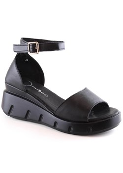 Skórzane sandały damskie czarne Filippo DS4455 ze sklepu ButyModne.pl w kategorii Sandały damskie - zdjęcie 156294554