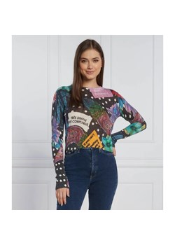 Desigual Bluzka | Cropped Fit | z dodatkiem lnu - id: DU225W000063002/desigual-jers-spice-22wwjfa1-3 - marki Desigual - 156341362 Desigual Bluzka | Cropped Fit | z dodatkiem lnu ze sklepu Gomez Fashion Store w kategorii Bluzki damskie - zdjęcie 156341362
