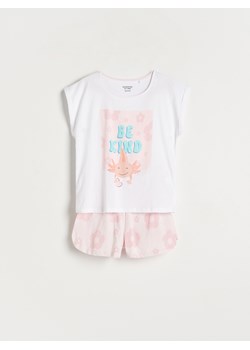 Reserved - Dwuczęściowa piżama z nadrukiem - pastelowy róż ze sklepu Reserved w kategorii Piżamy dziecięce - zdjęcie 156695962