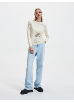 Reserved - Bluza z nadrukiem - Kremowy ze sklepu Reserved w kategorii Bluzy damskie - zdjęcie 156699554