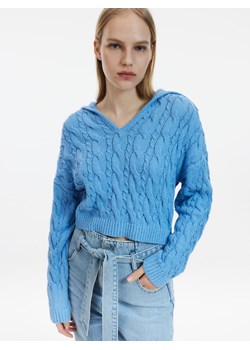 Reserved - Sweter o warkoczowym splocie - Niebieski ze sklepu Reserved w kategorii Swetry damskie - zdjęcie 156700291