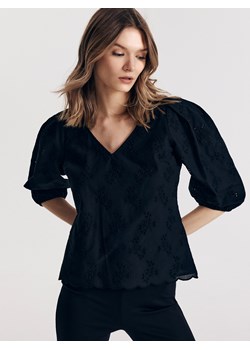 Reserved - Ażurowa bluzka - czarny ze sklepu Reserved w kategorii Bluzki damskie - zdjęcie 156700413