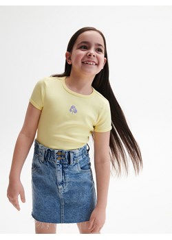 Reserved - T-shirt z haftem - jasnożółty ze sklepu Reserved w kategorii Bluzki dziewczęce - zdjęcie 156707742