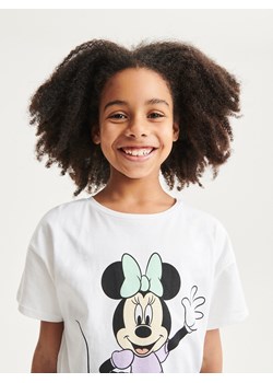 Reserved - T-shirt z nadrukiem Minnie Mouse - Biały ze sklepu Reserved w kategorii Bluzki dziewczęce - zdjęcie 156715103