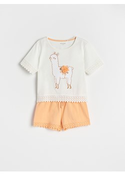 Reserved - Piżama z aplikacją - kremowy ze sklepu Reserved w kategorii Piżamy dziecięce - zdjęcie 156715152