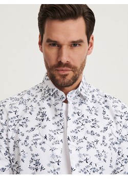 Reserved - Bawełniana koszula slim fit - Niebieski ze sklepu Reserved w kategorii Koszule męskie - zdjęcie 156715351