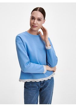 Reserved - Bluza z koronką - jasnoniebieski ze sklepu Reserved w kategorii Bluzy damskie - zdjęcie 156727172