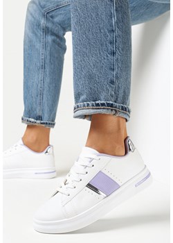 Fioletowe Sneakersy na Płaskiej Podeszwie z Metaliczną Wstawką Havuni ze sklepu born2be.pl w kategorii Buty sportowe damskie - zdjęcie 156758113