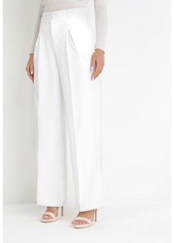 Białe Szerokie Spodnie z Wysokim Stanem Lacis ze sklepu Born2be Odzież w kategorii Spodnie damskie - zdjęcie 156821514