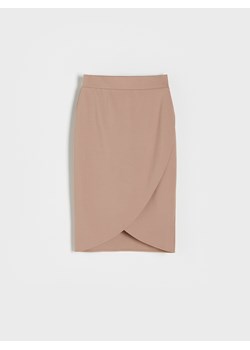 Reserved - Dzianinowa spódnica midi - beżowy ze sklepu Reserved w kategorii Spódnice - zdjęcie 156825000
