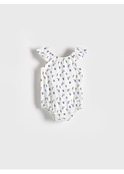 Reserved - Body w kwiecisty wzór - złamana biel ze sklepu Reserved w kategorii Body niemowlęce - zdjęcie 156827100