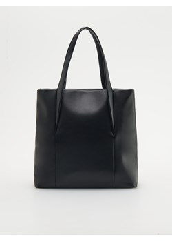 Reserved - Skórzana torba shopper - Czarny ze sklepu Reserved w kategorii Torebki damskie - zdjęcie 156829252