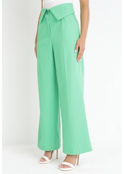 Zielone Eleganckie Spodnie z Szerokimi Nogawkami i Wysokim Stanem Fidelia ze sklepu Born2be Odzież w kategorii Spodnie damskie - zdjęcie 156832310