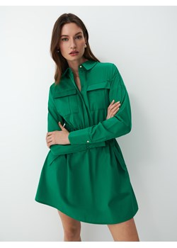 Mohito - Koszulowa sukienka mini z bawełny - Zielony ze sklepu Mohito w kategorii Sukienki - zdjęcie 156851070