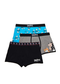 Cropp - 3 pack bokserek ze Smerfami - czarny ze sklepu Cropp w kategorii Majtki męskie - zdjęcie 156855701