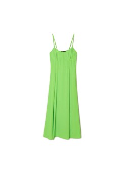 Cropp - Zielona sukienka midi na ramiączkach - zielony ze sklepu Cropp w kategorii Sukienki - zdjęcie 156855832