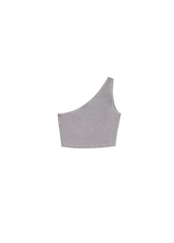 Cropp - Szary top na jedno ramię - szary ze sklepu Cropp w kategorii Spódnice - zdjęcie 156856233