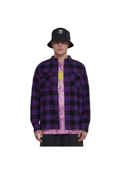 Cropp - Koszula w fioletowo-czarną kratę - fioletowy ze sklepu Cropp w kategorii Koszule męskie - zdjęcie 156856483