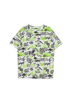 Cropp - T-shirt z czarno-zielonym nadrukiem graffiti - zielony ze sklepu Cropp w kategorii T-shirty męskie - zdjęcie 156856712